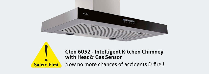 Glen 6052 – Intelligent Kitchen Chimney With Heat & Gas Sensor