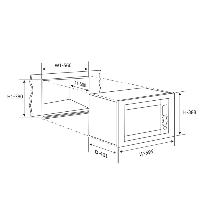 Built-In-Oven BO-651MRTBL + Built-in-Microwave 675 + Built In Hob Top BH1064ROHTDB + Auto Clean Chimney CH6058BLAC60