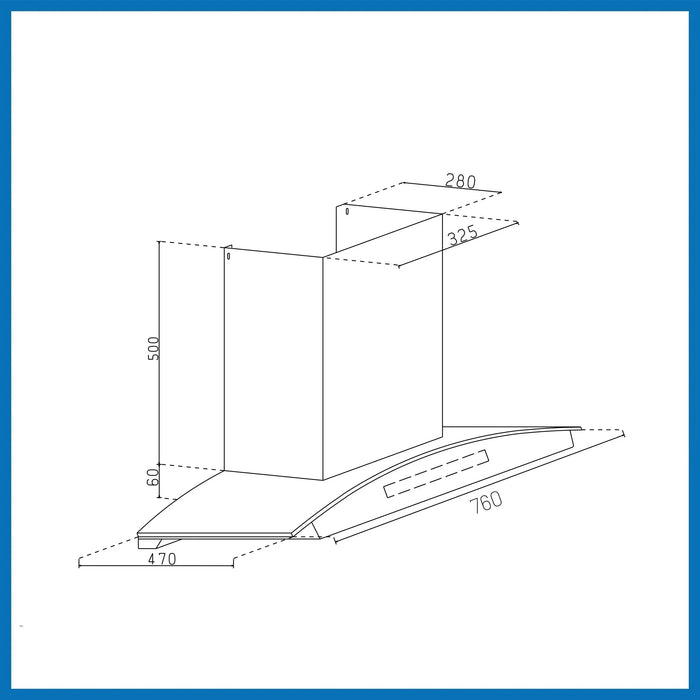 Auto Clean Glass Chimney Filter-less with Heat Sensor, BLDC Motor 1600 m³/h - 60/76/90cm (CH 6069 HSR DC AC)