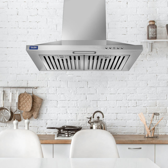 Electric Kitchen Chimney, Pyramid Shape SS Baffle filters 60cm 1100 m³/h - (6050 IN SS)