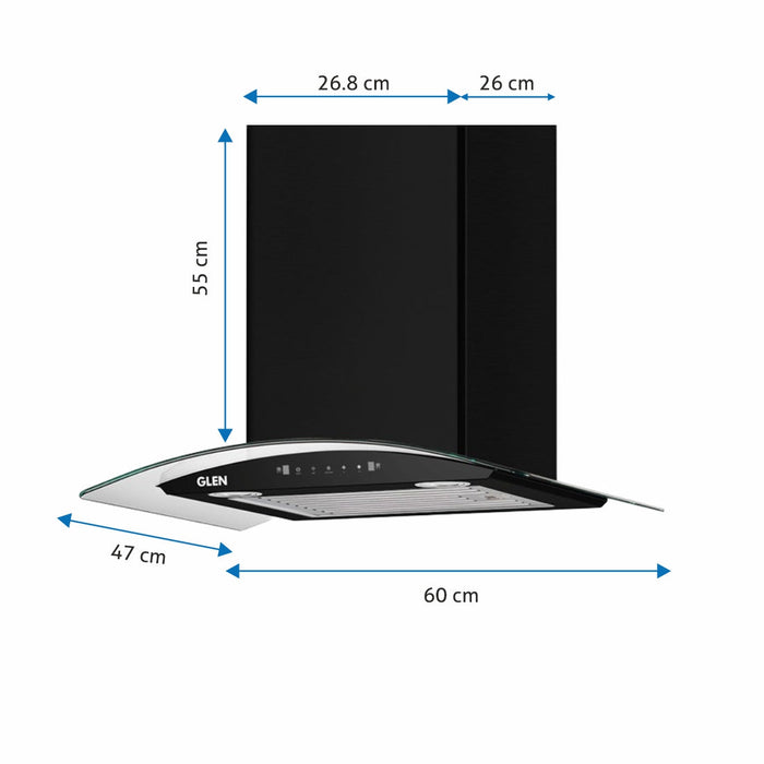 4 Burner Gas Stove Brass Burner (CT1043BL) + Auto Clean Chimney with Motion Sensor 60cm 1200 m3h (CH6063) - CH6063CT1043BL