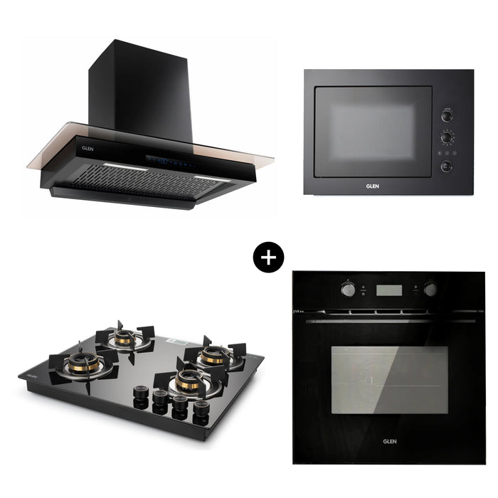 Built-In-Oven 661 Touch MR+Turbo (BO-661MRT) + Built-in-Microwave 25L - 676 (MO-676) + Built In HobTop 1064 RO HT Total DB (BH1064ROHTTDB) + Cooker Hood 6062 BL BLDC AC 90cm 1400 (CH6062BLDCAC90)