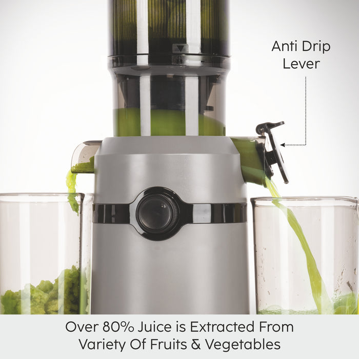 Hopper Slow Juicer 108mm Large Feed, Juice and Pulp containers, Low Noise 200W (SA-4015HSJ)