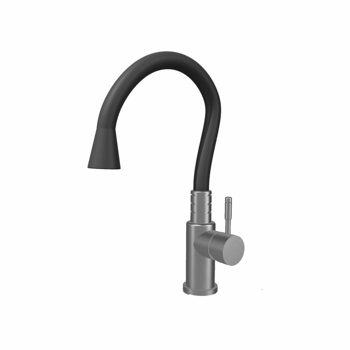 Stainless Steel with flexible neck & Pull Down Sprayer Kitchen Faucet with Hot and Cold Mixer - KF-104SSSDF