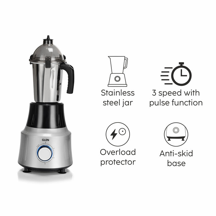 Ultra Tuff Mixer Grinder 1000W with 1 Transparent Jar & 3 Stainless Steel Jars (4031PLUS)