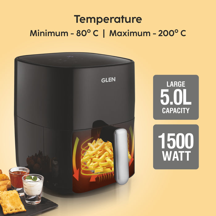 Digital Air Fryer, 5Ltr Capacity, 8 Pre Set Function, Time & Temperature Control, 1500W (3041DBL)