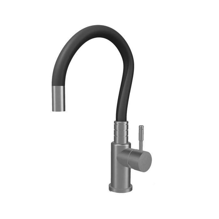 Stainless Steel with flexible neck & Pull Down Sprayer Kitchen Faucet with Hot and Cold Mixer - KF-105SSSDF