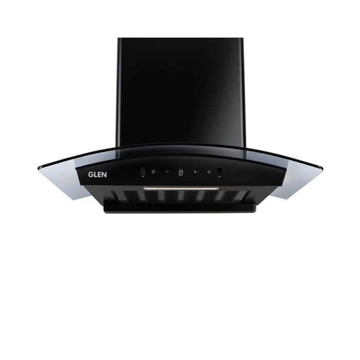 Auto Clean Curved Glass Filter-less Kitchen Chimney, Motion Sensor control with Digital Display 1500 m3/h (6059 DI BL AC)