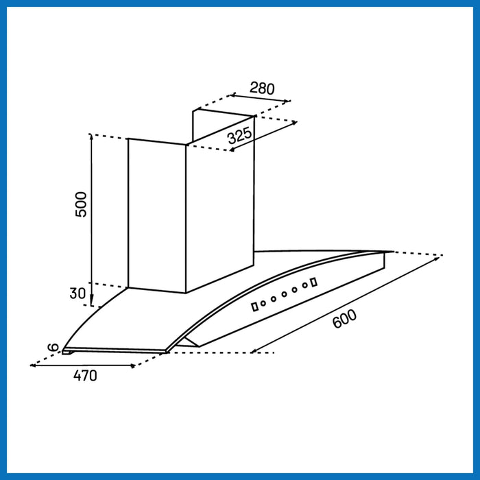 Auto Clean Curved Glass Chimney with Inverter Technology, BLDC Motor 1400 m³/h - 60/76/90cm (6061 AC BL)