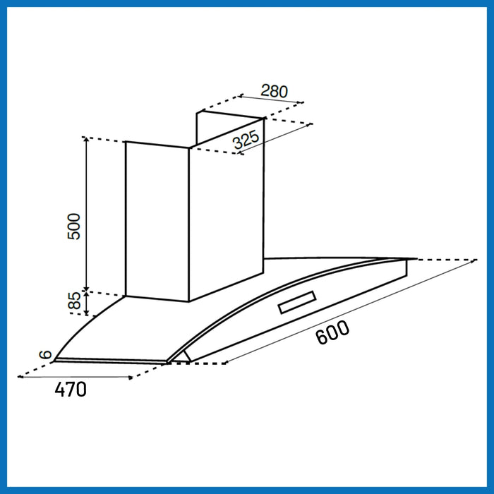 Auto Clean Curved Glass Chimney with Inverter Technology, BLDC Motor 1400 m³/h - 60/76/90cm (6067 AC BL)