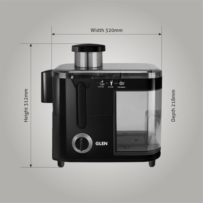 Juicer with Stainless steel filter & 2 Speed Settings with Pulse Function, 600W - Black (4014JU)