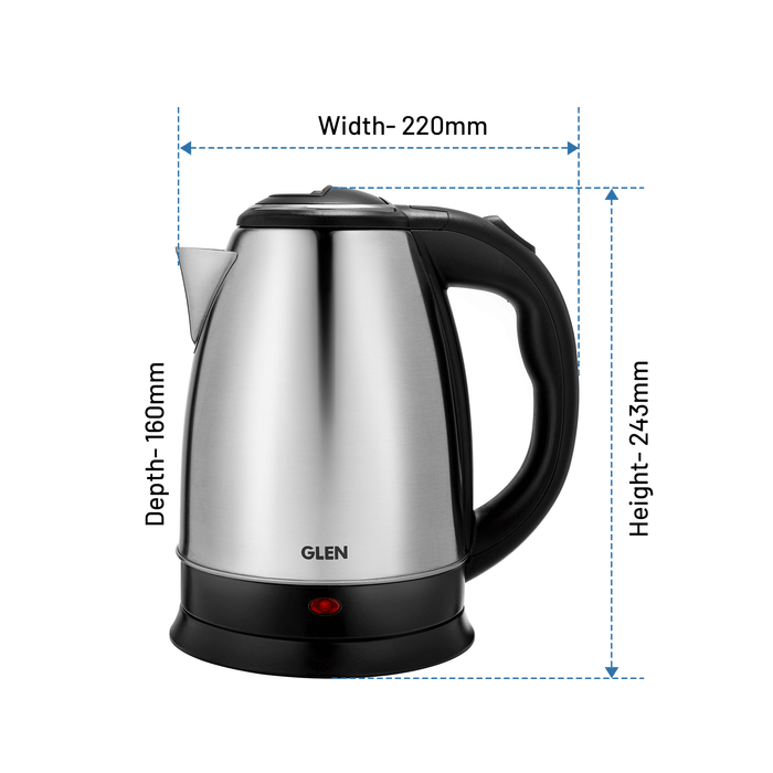 Electric Kettle 1.8 Litre Stainless Steel with 360° Rotational Base, 1500 W - Silver (9002)