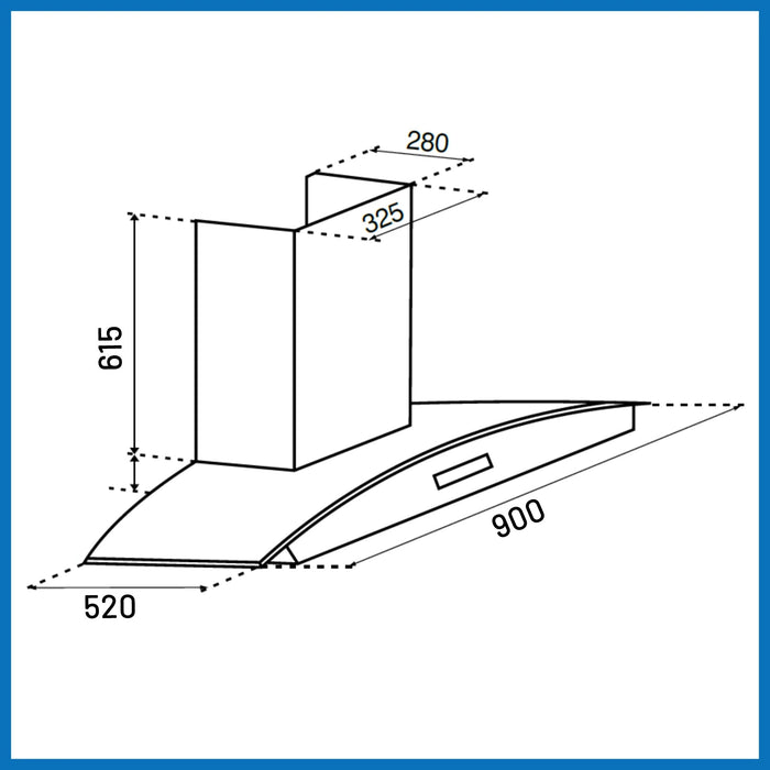 Auto Clean Curved Glass Chimney with Inverter Technology, BLDC Motor 1400 m³/h - 60/76/90cm (6067 AC BL)