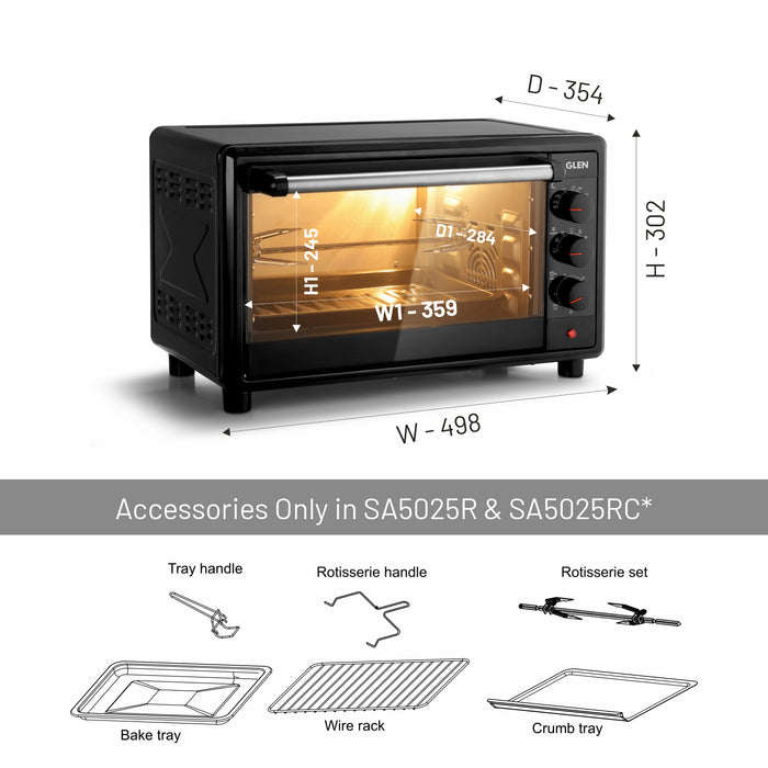 Oven Toaster Griller (OTG) - 25 Litre 1700W - Black (SA5025)