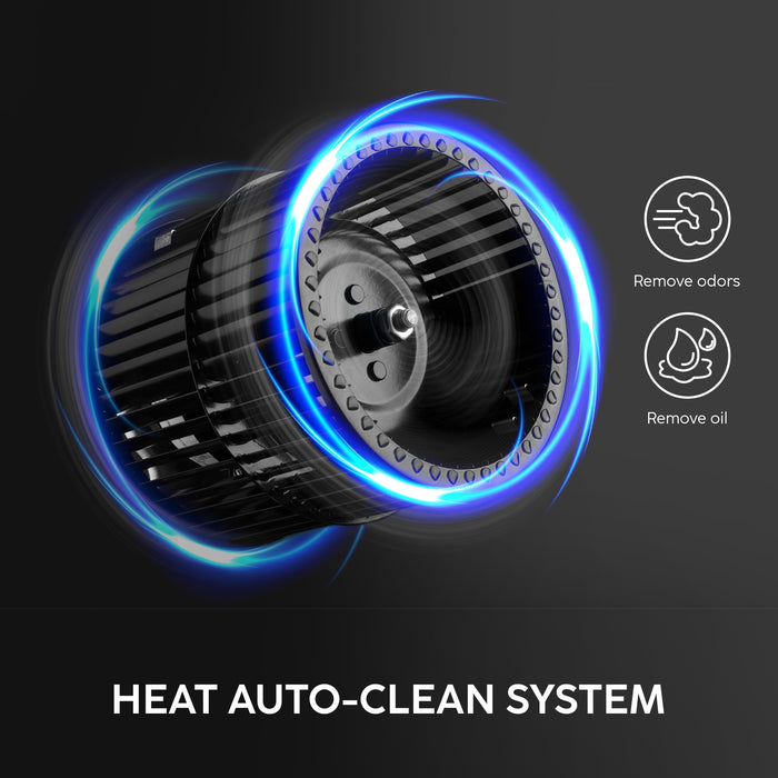 Auto Clean Chimney with Double Draft Suction and Heat Sensor, BLDC Motor 60/75/90cm 1600 m3/h - Black (CH 6076 HSR DC AC)