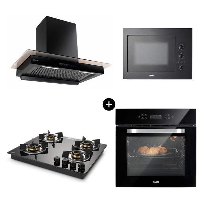 Built-In-Oven (BO-652MRT) + Built-in-Microwave (MO-676) + Built In HobTop (BH1064ROHTTDB) + Cooker Hood 6062 BL BLDC 90cm (CH6062BLDCAC90)