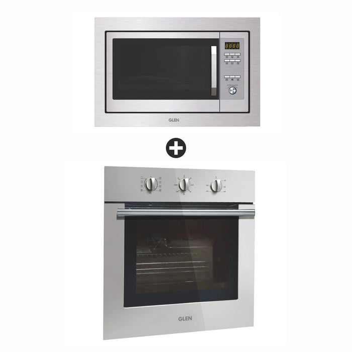 Built in Oven with Turbo Fan 65Ltr Multi-function (660 MRT)  + Built In Microwave with Grill Touch Controls Stainless Steel 25Ltr (MO 677)