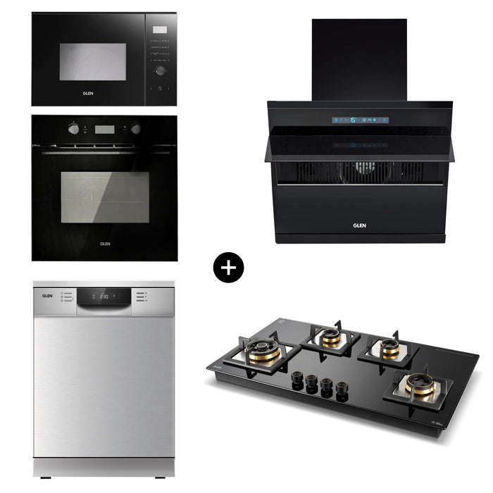 Built-In-Oven (BO-661MRT) + Built-In-Microwave (MO-671) + Built in Dishwasher (DW-7735M) + Built in Hob (BH1094XLCIHTTDBTR) + Auto Clean Chimney (CH6073AC90)