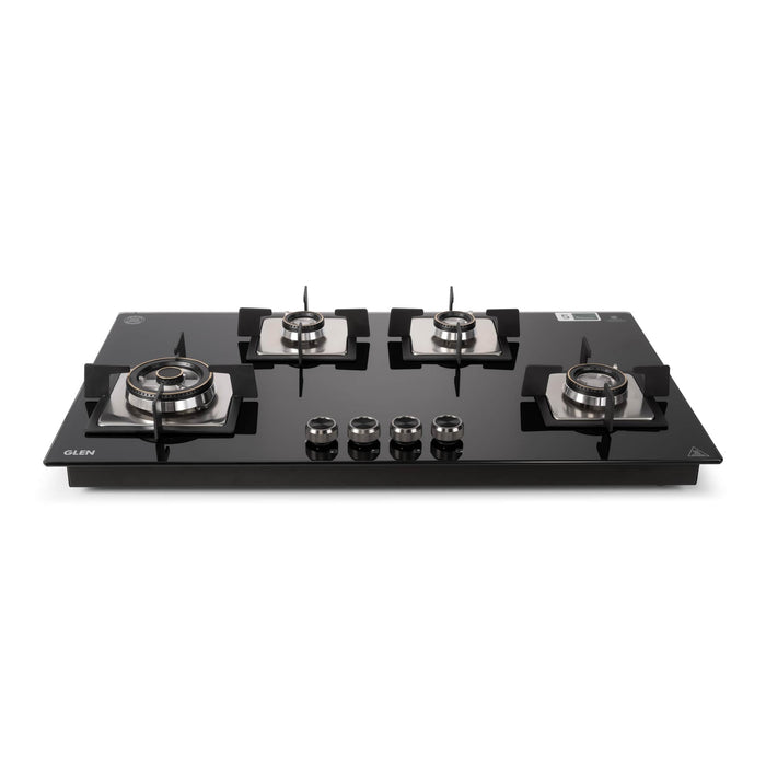 4 Burner Built-in Glass Gas Hob Top Double Ring Forged Brass Burner (1094XLSQHTDBTR)