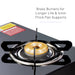 4 Burner Glass Gas Stove with High Flame Brass Burner