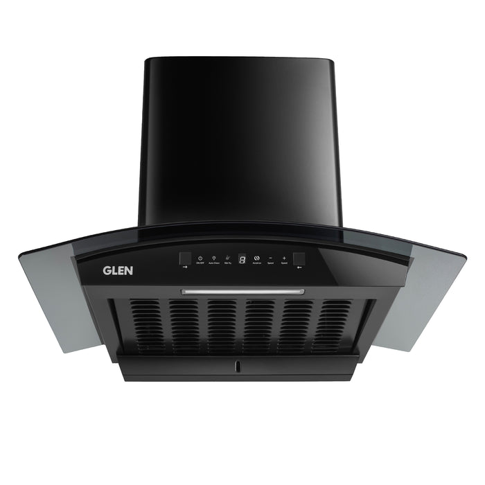 Auto Clean Curved Glass Chimney with BLDC Motor 60/90cm 1400 m³/h -Black (6071R BLDC BL AC)