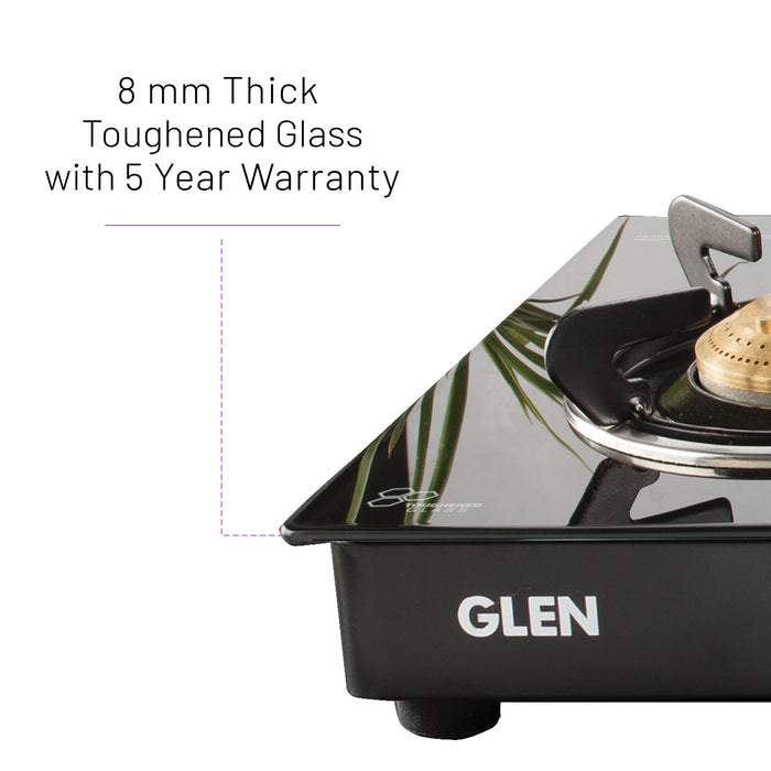 4 Burner Glass Gas Stove with High Flame Brass Burner