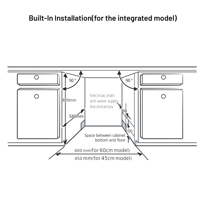 Built-in-Dishwasher 14 Place Setting SS Panel Electronic Controls (DW-7735M)