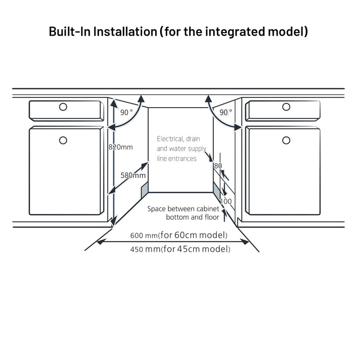 Free Standing Dishwasher 12 Place Setting SS Panel Electronic Controls (DW-5201FS)