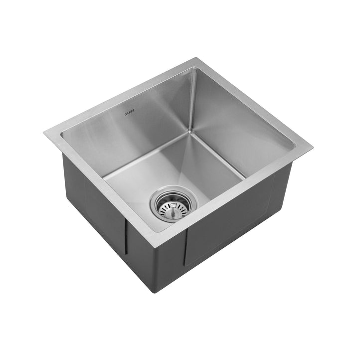 Stainless Steel Grade 304 Sink for Kitchen, Single Bowl Handmade Sink 21x18x9 inches, Matte Finish (KS-SH21189SBM)