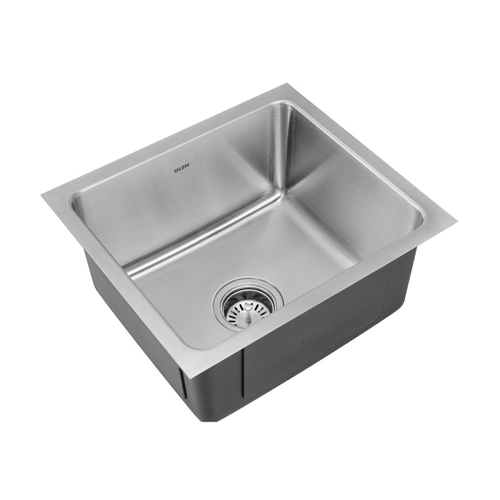 Stainless Steel Grade 304 Sink for Kitchen, Single Bowl Press Sink 18x16x9 inches, Matte Finish (KS-SP18169SBM)