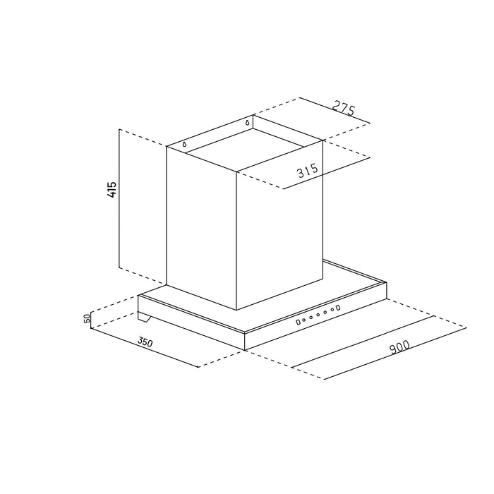 Under Cabinet Auto Clean Filter less Kitchen Chimney with Motion Sensor 90cm, 1400 m3/h (CH6052UCAC90)