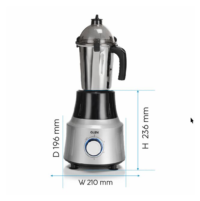 Ultra Tuff Mixer Grinder 1000W with 1 Transparent Jar & 3 Stainless Steel Jars (4031PLUS)