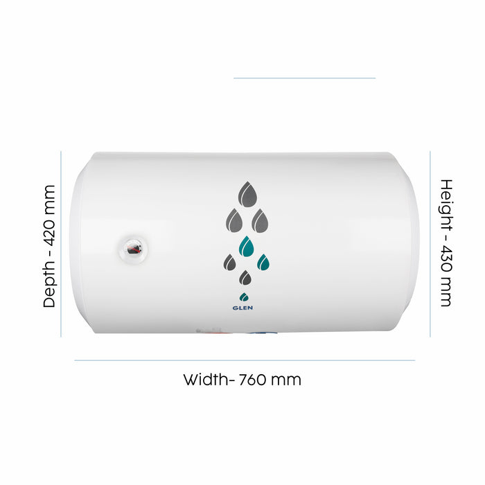 Water Heater Rating, 50 Litre 2000W 8 Bar Pressure Glasslined Element and Tank, Temperature control (7056)