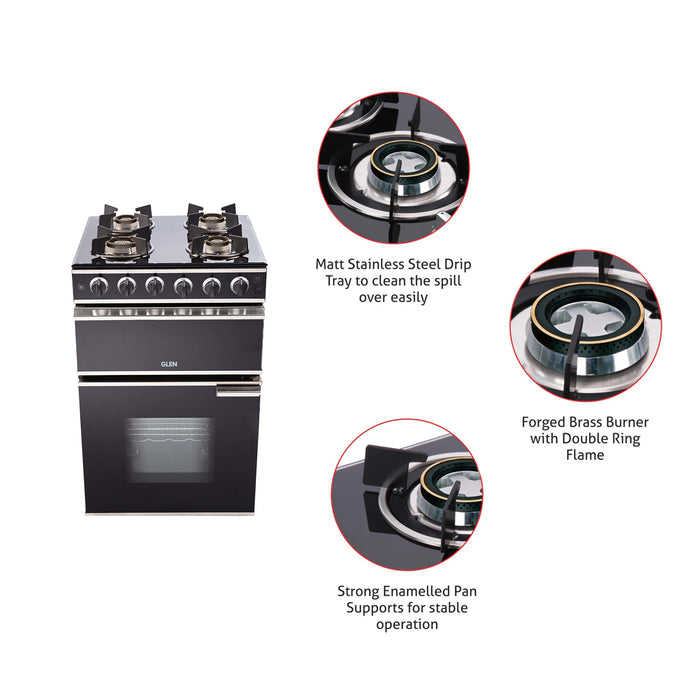 Cooking Range Glass Gas Grill, Gas Oven Rotiseerie Double Ring Forged Brass Burners Auto Ignition  (2014DBAI)