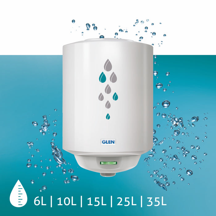 Water Heater 10 Litre 2000W 8 Bar Pressure Glasslined Element and Tank, Temperature control (7056)
