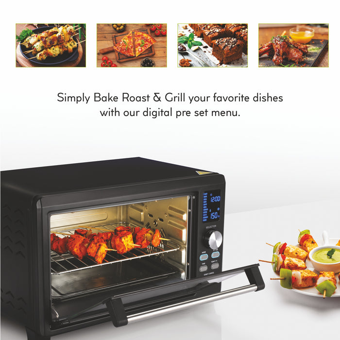 Digital Oven Toaster Griller (OTG) - 23 Litres with Convection, Motorized Rotisserie 1500W - Black (5023DIGI)