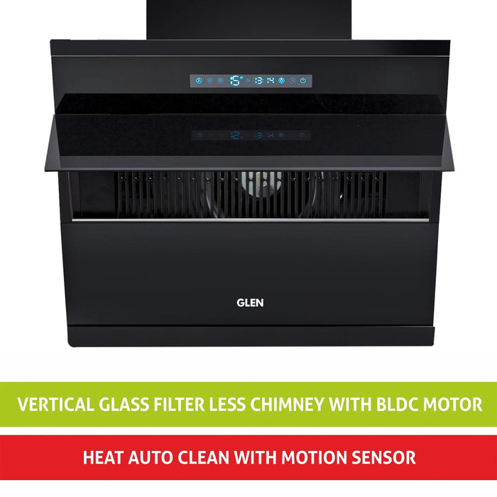 Auto Clean Glass Filterless Chimney with Inverter Technology, BLDC Motor 1400 m3/h - 60/75/90 cm (6073 AC)