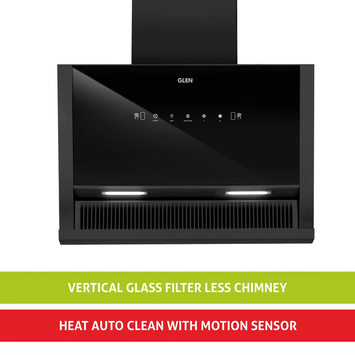 Auto Clean Glass Filterless Chimney with Motion Sensor 1200 m3/h 60/75/90cm (6072SXAC)