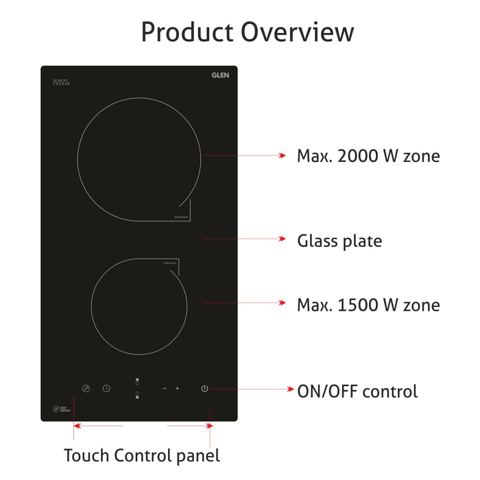 2 Zone Built-in Induction Hob Touch Control  3500W  (1013 IC)