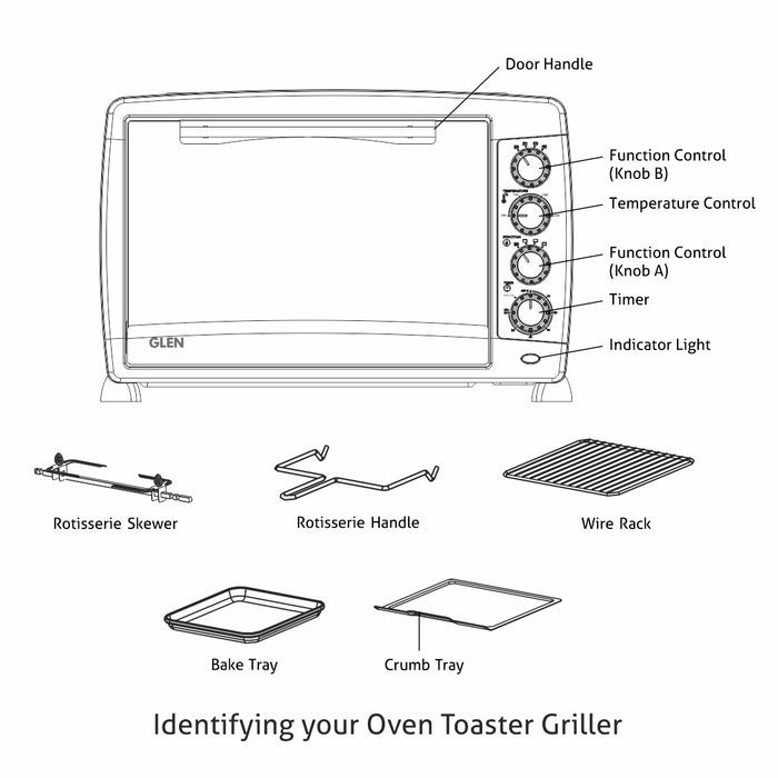 Oven Toaster Griller (OTG) -48 Litres,  Full Back Convection,  Motorized Rotisserie, 2000W - Black (5048RC)
