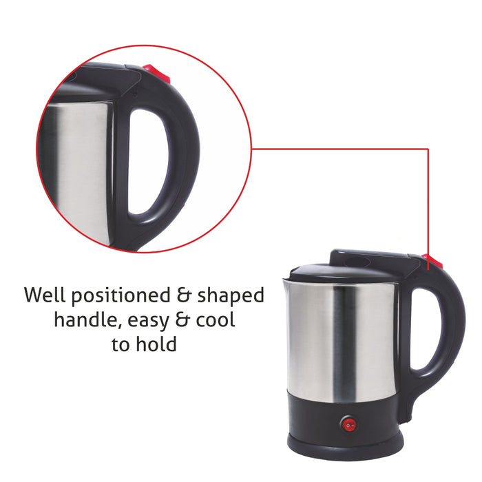 Multi Function Electric Kettle Tea Maker, 1.5 Litre with 360° Rotational Base 1500W - Silver and Black (9014)