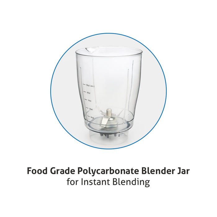 Electric Mini Blender Grinder, 0.5 Litres Blender Jar Fruit Filter, SS Grinder Jar 350w - White (4045BG)