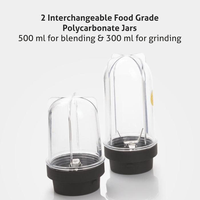 Active-Blender Grinder, 350W, 20000 RPM Mixer, Grinder, Blender, 1 SS Grinder Jar, 2 Jars - Gold (4048 BG CG)