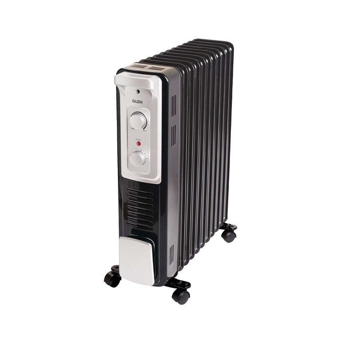 Oil Filled Radiator Room Heater with Turbo Ceramic Fan Black (7015OR) - 9/11/13 Fin