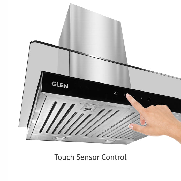 Designer Kitchen Chimney with Touch Sensor Baffle filters 60cm 1000 m3/h -Silver (6062 SX TS)