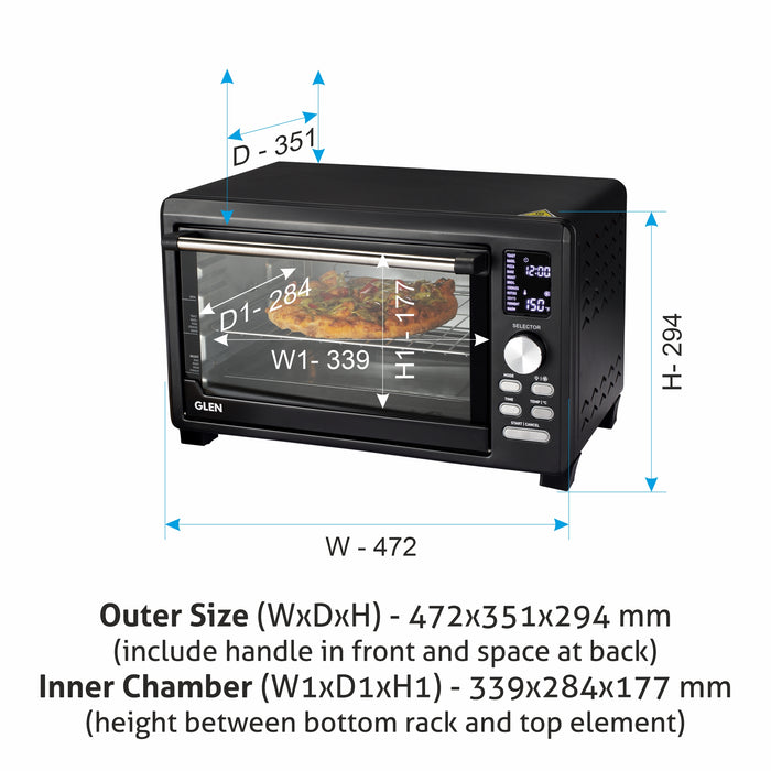 Digital Oven Toaster Griller (OTG) - 23 Litres with Convection, Motorized Rotisserie 1500W - Black (5023DIGI)