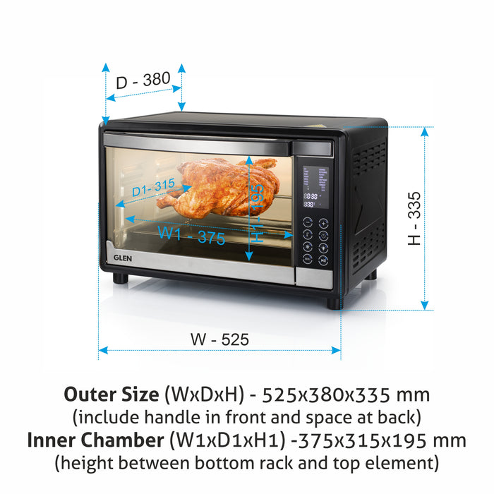 Digital Oven Toaster Griller (OTG) -35 Litres with Convection, Motorized Rotisserie, 1600W - Black (5035DIGI)