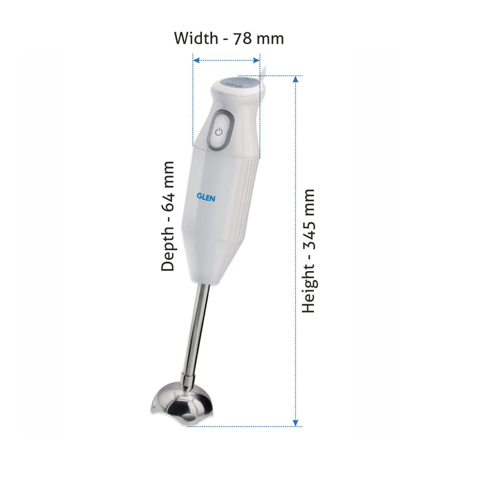 Electric Hand Blender with Stainless Steel Arm 200W - White (4049)