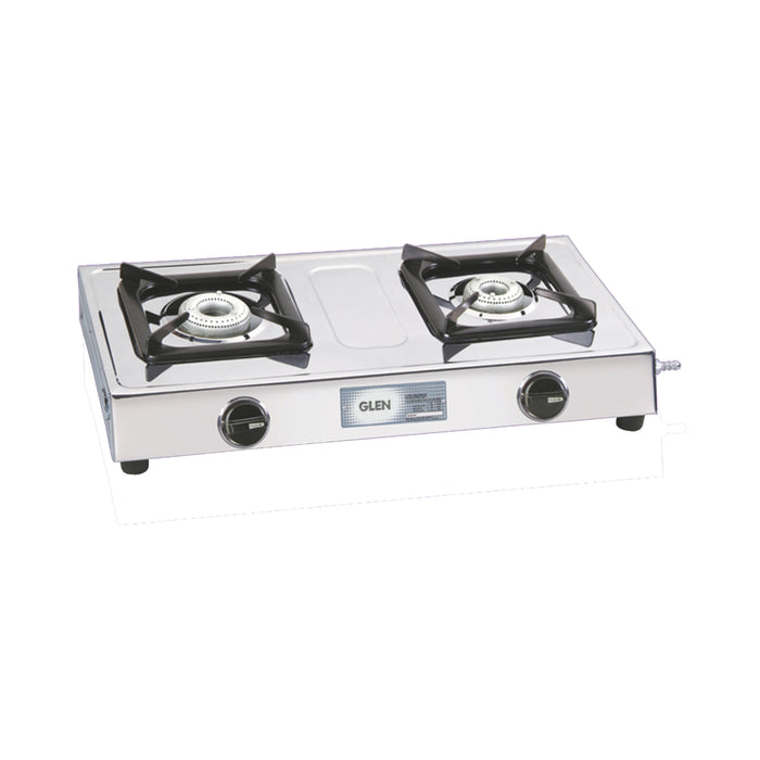 2 Burner Stainless Steel  Gas Stove with Aluminium Alloy Burner (1020 SS AL)