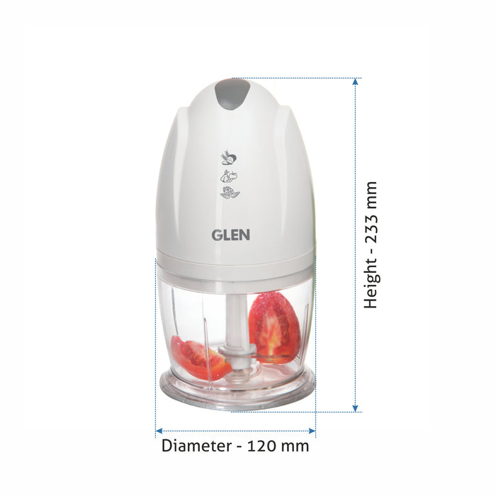 Electric Mini Chopper, Stainless Steel Blade, Vegetable, Nuts Chopper, 0.4 Litres Bowl, 200W - White (4041MC)
